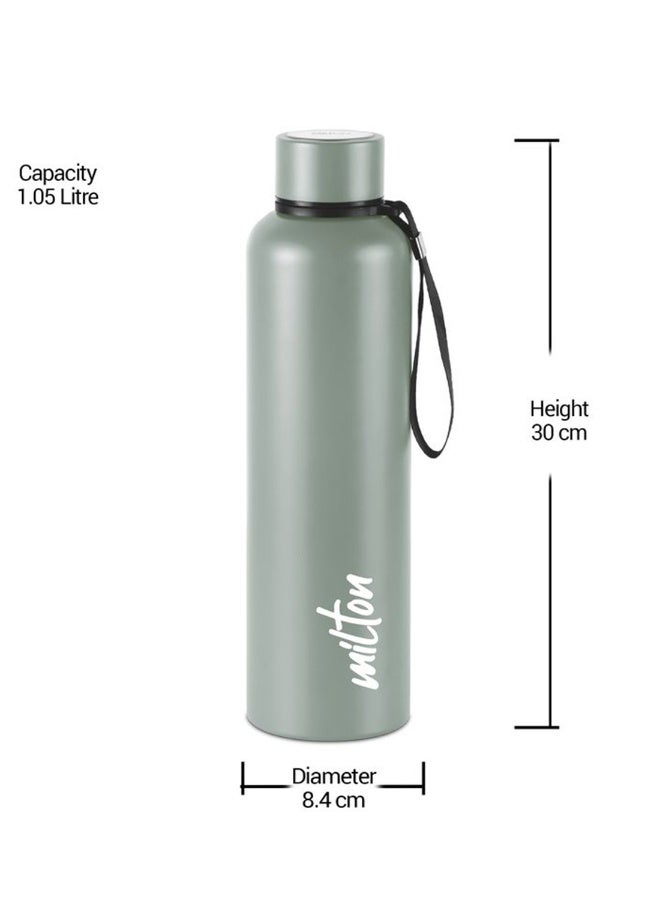 1050ml Vacuum Insulated Water Bottle, Keeps Drinks Hot and Cold for 24 Hours, 18/8 Stainless Steel, Double-Walled Thermos Flask with Inner Copper Coating for Sports, Gym, Office - Aura Grey
