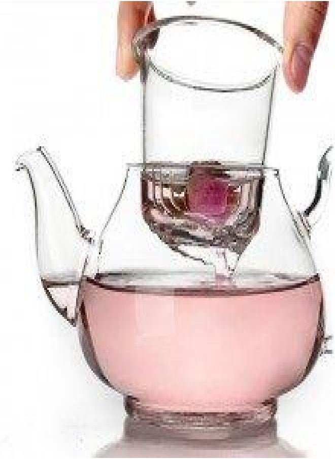 Jusalpha® 11 PC-Glass Filtering Tea Maker Teapot with a Warmer and 6 Tea Cups Set (Version 1, 27 OZ)