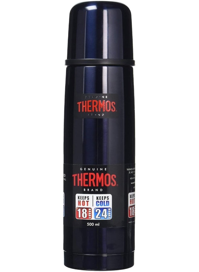 THERMOS STAINLESS STEEL VACUUM INSULATED MIDNIGHT BLUE FLASK 500 ML