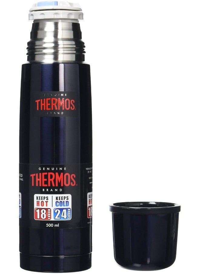 THERMOS STAINLESS STEEL VACUUM INSULATED MIDNIGHT BLUE FLASK 500 ML