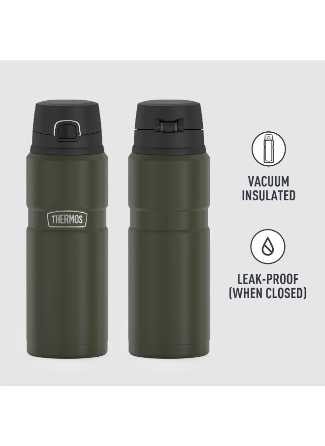 Thermos Stainless Steel Vacuum Insulated Army Green Bottle 710ML