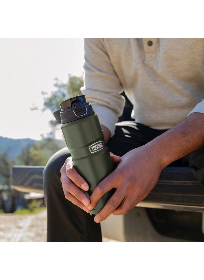 Thermos Stainless Steel Vacuum Insulated Army Green Bottle 710ML
