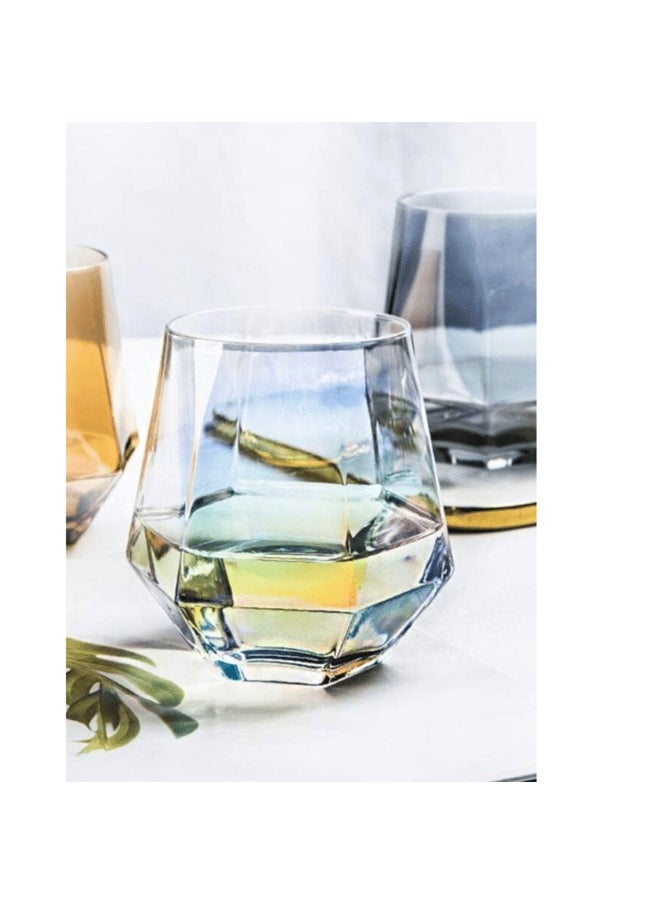 MAAC Home | Elegant Dazzle Hexagon Glass Cup| Elegant Durable and Classic design Perfect for Family Everyday Use, and Family Get- Together, Restaurant, Banquet and More