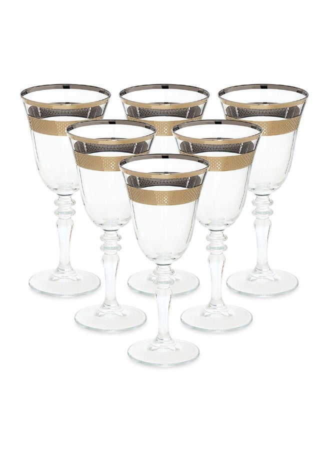 Symphony 6- Pieces Wine Glass Set, Gold - 8.9X20 Cm