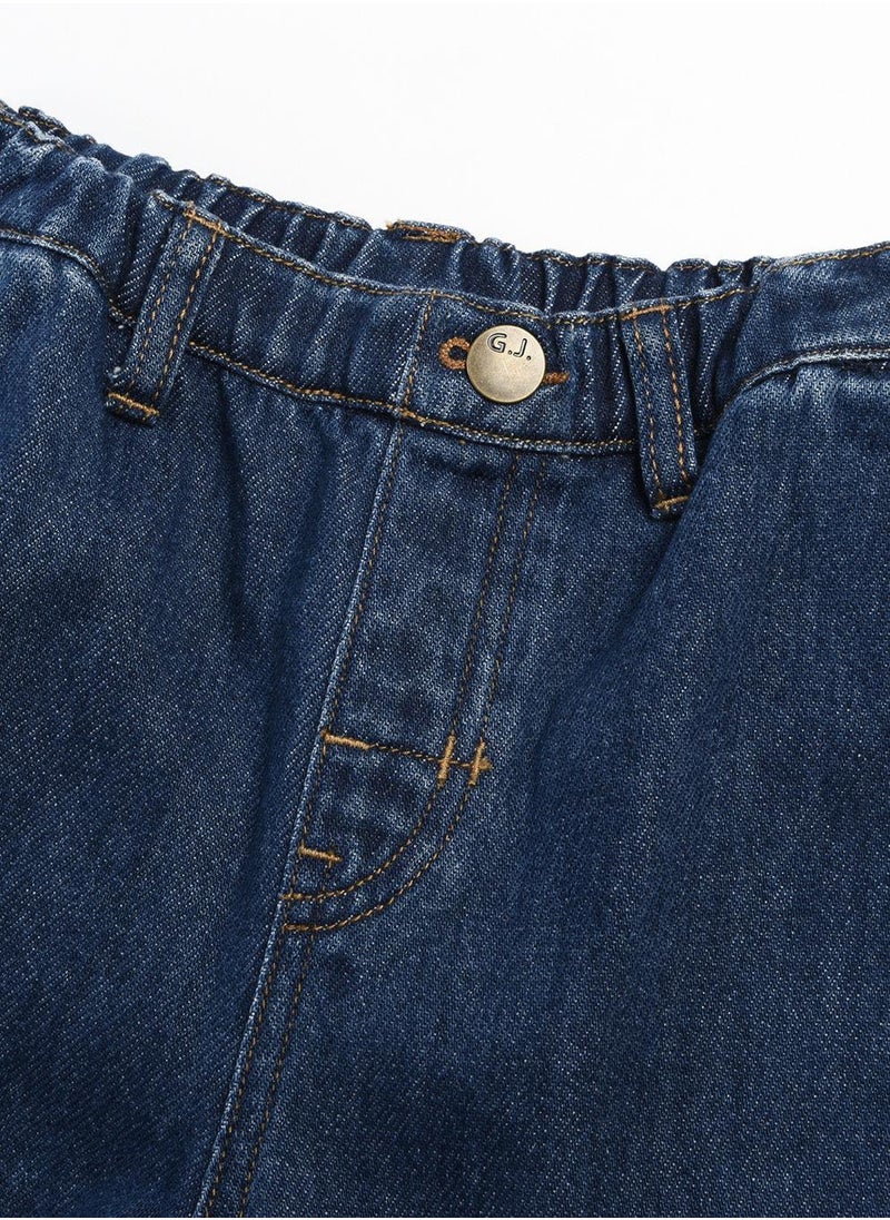 Kids' Comfy Cotton Denim Jeans | Relaxed Fit, Elastic Waist