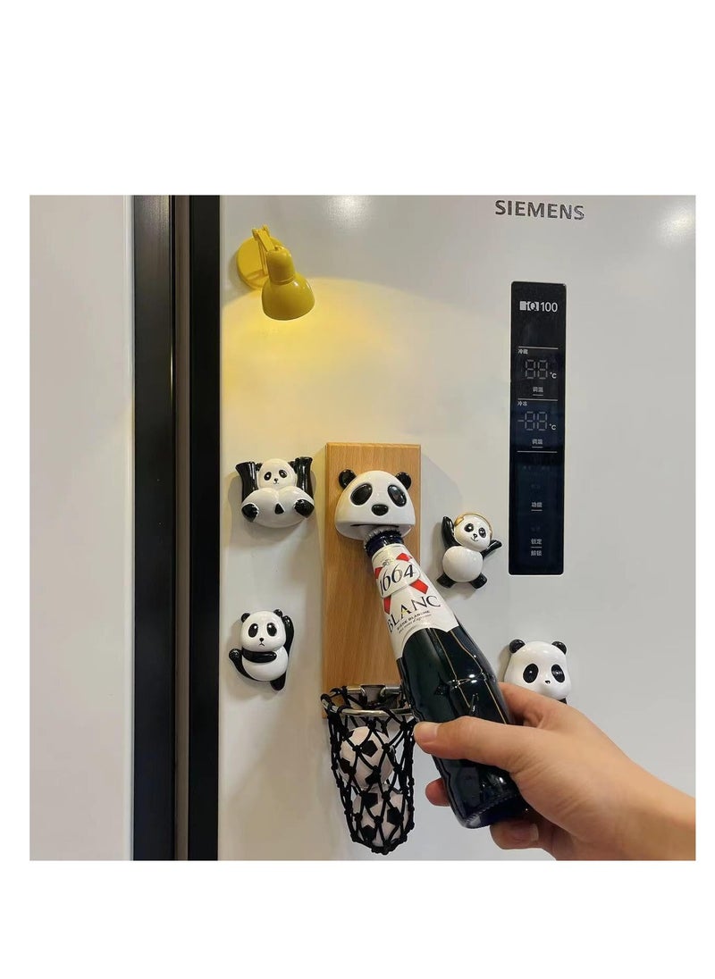 Panda Magnetic Beer Opener, Removable Wall Mounted Bottle Cap Catcher, Wall Bottle Opener With Cartoon Design, Kitchen Bar Fridge Decoration, Gift for Men, Birthday Gifts, Man Cave, Housewarming