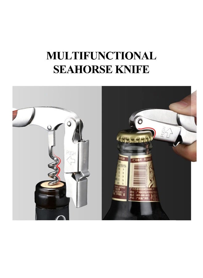 Corkscrew for Waiter with Vegan Leather Sheath Professional Grade Patented Spring Lever Easy Opening Foil Cutter Bottle Opener