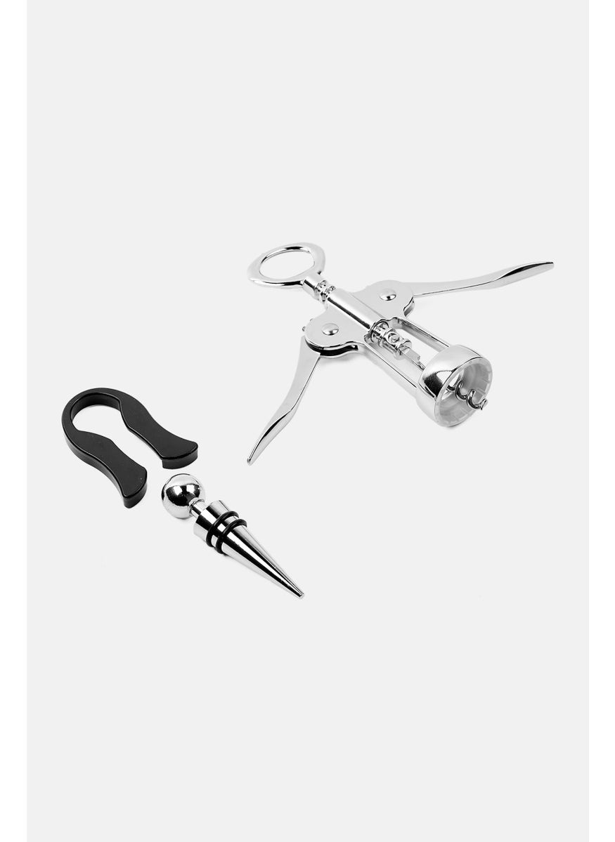 3 Pcs Corkscrew Sets, Silver