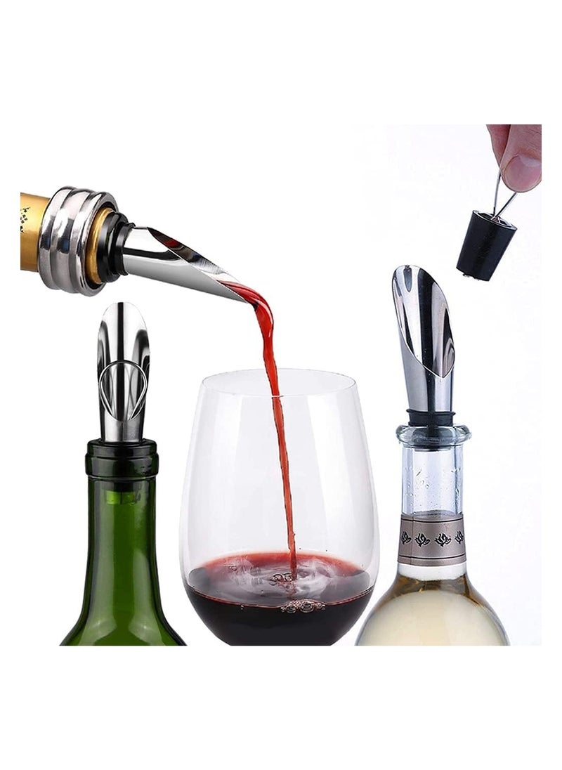 Wine Opener Set Rabbit Type with Wine Stoppers, Drip Ring, Foil Cutter and Extra Corkscrew Premium All-In-One Wine Bottle Opener Kit Elegant Cherry Gift Wood Case