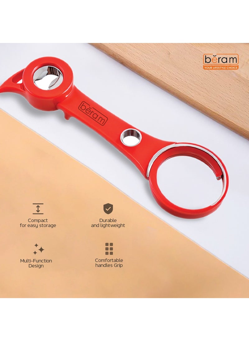 Multi Opener 6-in-1 Multifunctional Tool, Can Opener, Jar Lids, Bottle Caps, Pull Tabs, Safety Seals, Easy Grip for Weak Hands, Ergonomic Design, Effortless Lid & Seal Opener for Kitchen Use