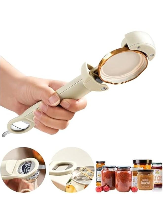 Multi-functional Jar Opener for Seniors with Weak and Arthritic Hands (White)