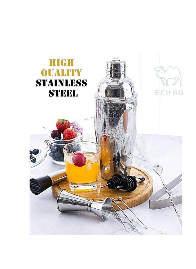 Liying 16-PCS shaker Kit with Stylish Bamboo Stand,25oz/750ml Martini Shaker Set,Stainless Steel Professional Bar Tool Set,Perfect Home shaker Kit,Great Gift Idea