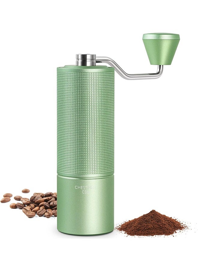 TIMEMORE Chestnut C3S Manual Coffee Grinder, Hand Coffee Grinder with Adjustable Grind Setting, Stainless Steel S2C Conical Burr Coffee Grinder, for Espresso to French Press - Green