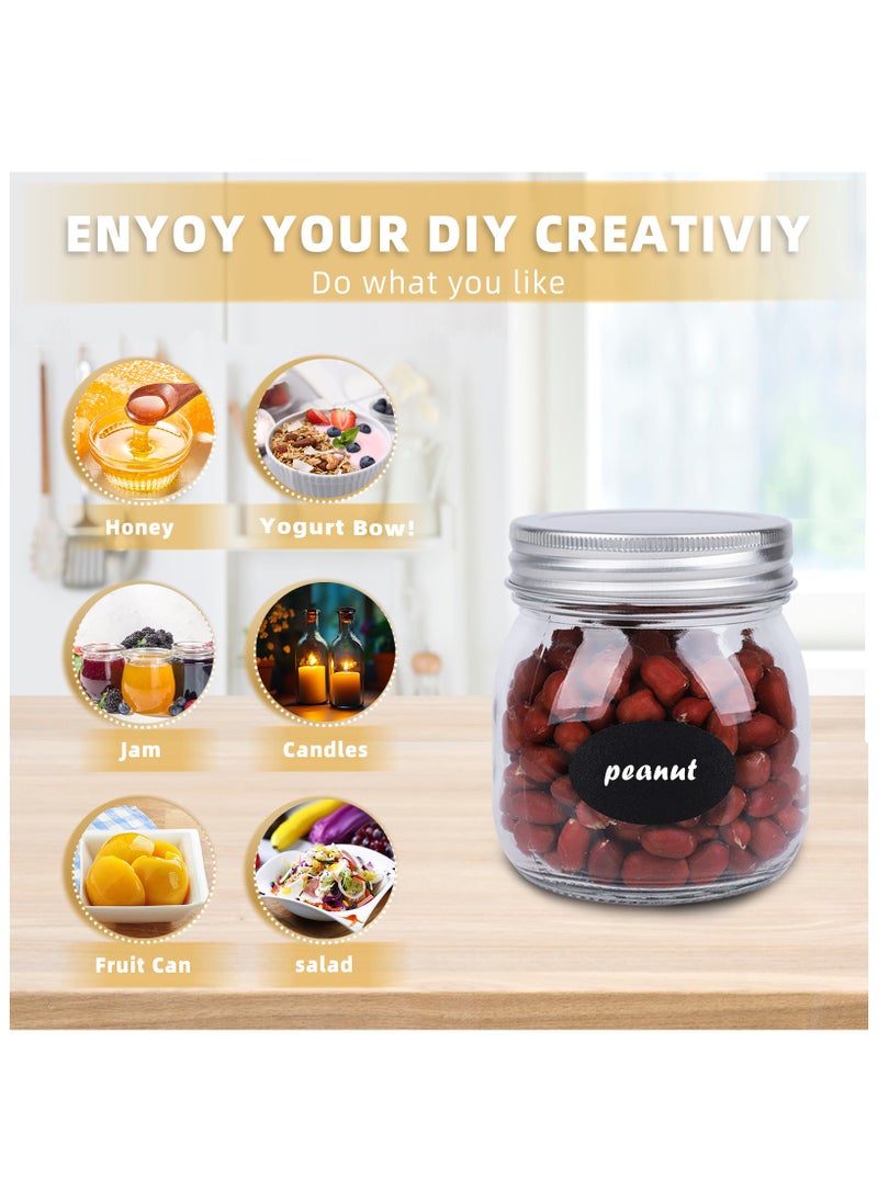 12 Pack 10oz Wide Mouth Glass Mason Jars with Airtight Lids & Bands, Canning Jars for Jam, Honey, Jelly, Sauces, DIY Spice Storage, Wedding & Shower Favors, Food Preservation & Crafting
