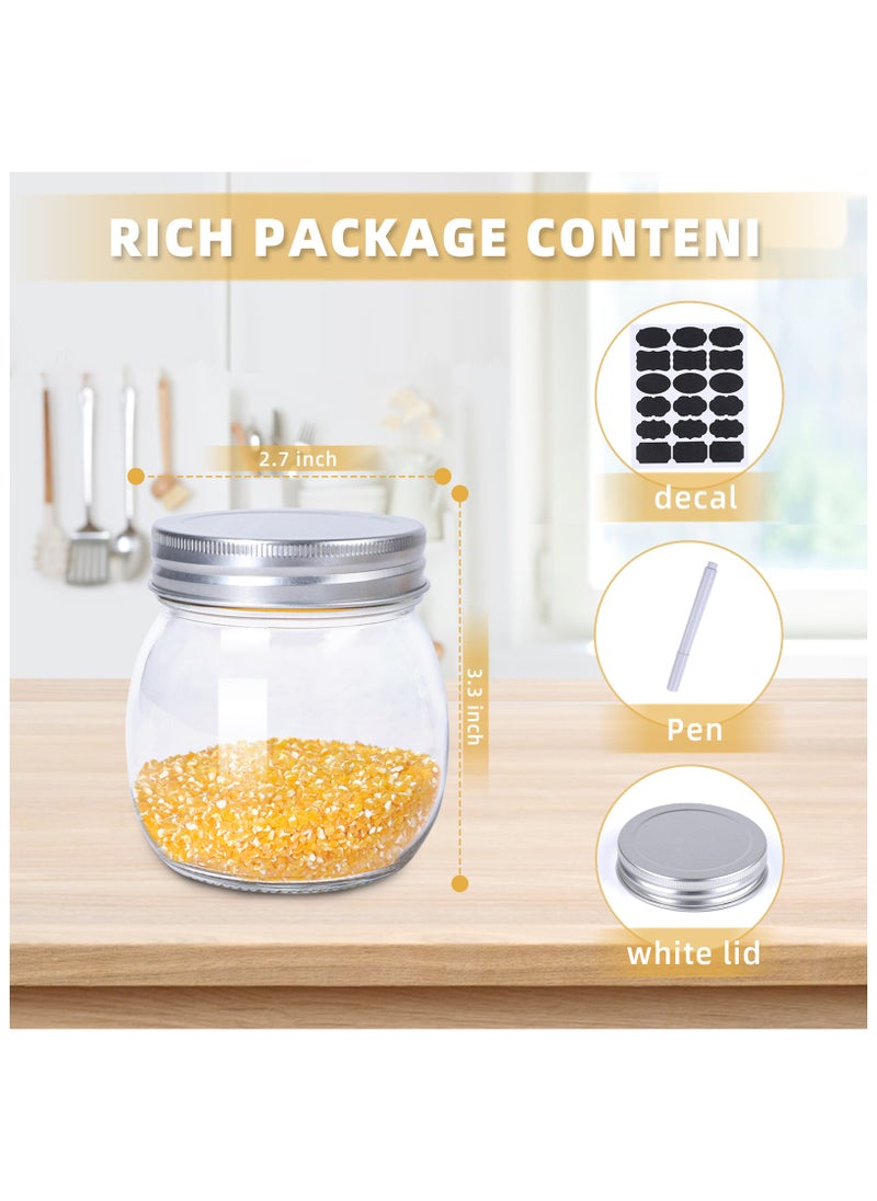12 Pack 10oz Wide Mouth Glass Mason Jars with Airtight Lids & Bands, Canning Jars for Jam, Honey, Jelly, Sauces, DIY Spice Storage, Wedding & Shower Favors, Food Preservation & Crafting