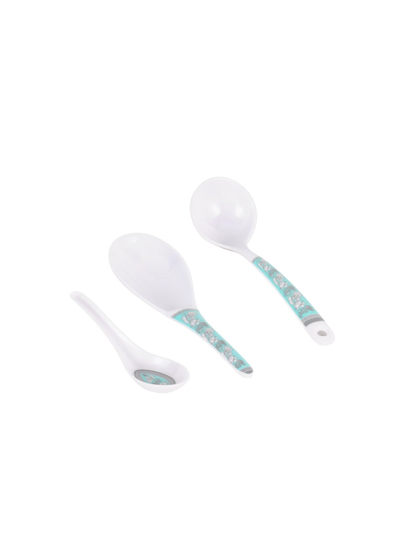 Royalford 70 Piece Melamineware Dinner Set- RF12676/ Includes Deep, Flat and Oval Plates, Serving Bowls and Rice Spoon, Soup Spoons and Ladle/ Dishwasher-Safe and Freezer-Friendly Multicolor
