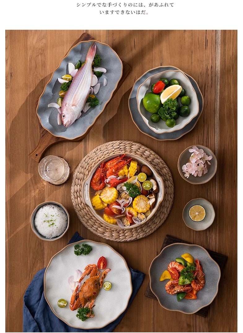 32-Piece Premium Porcelain Dinnerware Set for 6 People - Includes Bowls, Plates, Sauce Dishes, Chopsticks, Spoons, and Oval Serving Platter - Elegant and Durable for Everyday Dining or Special Occasions