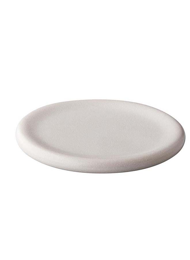 White satin Stone plate 24,5cm-2--