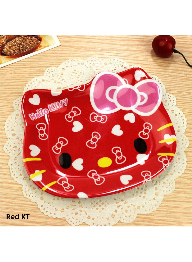 1 x 5 pcs Cute Cake Plate Red KT