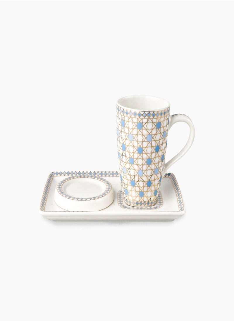 Rosa Arabesque Mug with plate and cover|Suitable Ramadan and Eid Decoration & Celebration|Perfect Festive Gift for Home Decoration in Ramadan, Eid, Birthdays, Weddings.