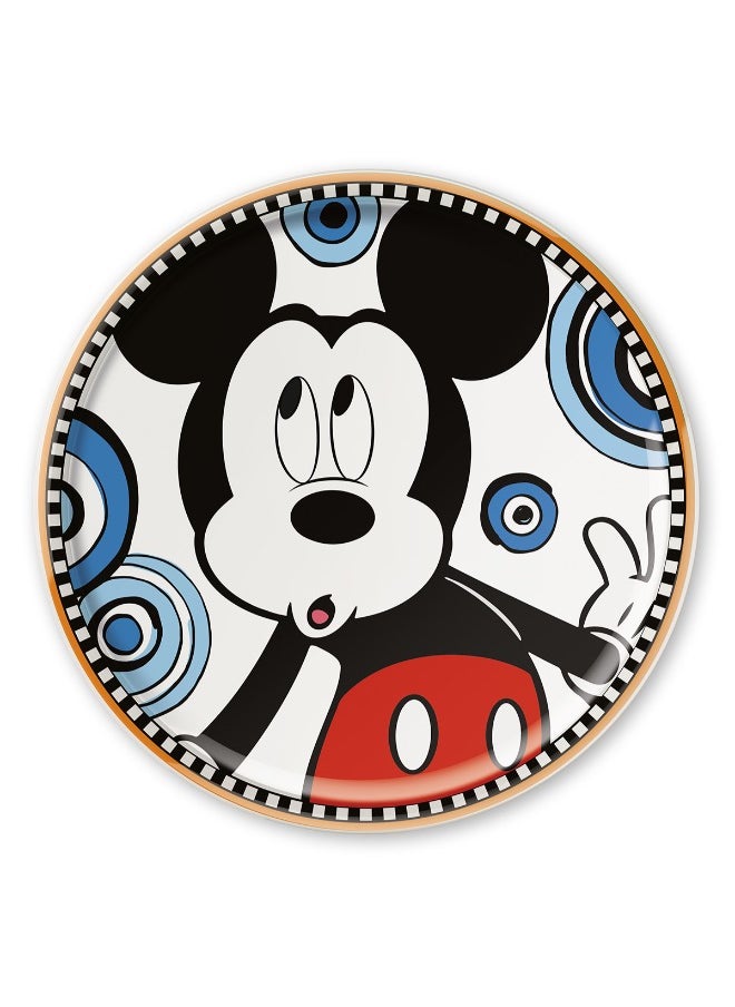 Round Plate Mickey 31cm Porcelain and safe in Dishwasher and Microwave