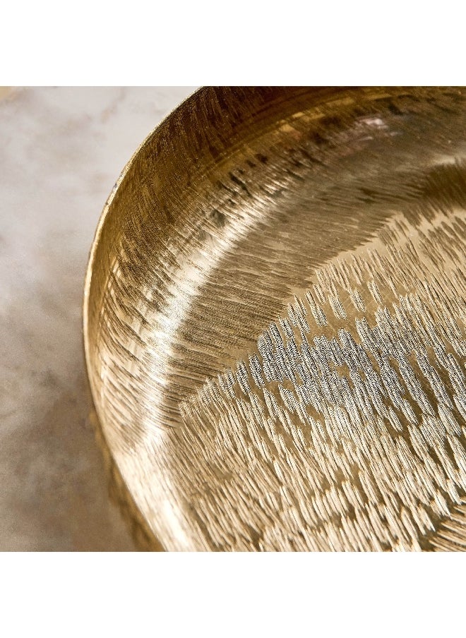 Catlyn Textured Aluminium Platter 28 x 5 x 28 cm