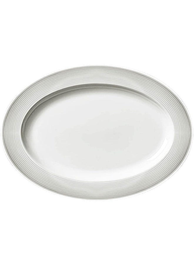 BARALEE PORCELIAN CERAMIC WISH WHITE OVAL PLATE, 092261A, 36 CM (14 1/8