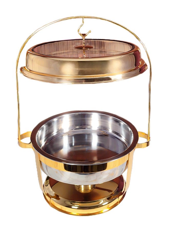 9L Hang Lid Food Warmer, Round Stainless Steel Chafing Dish