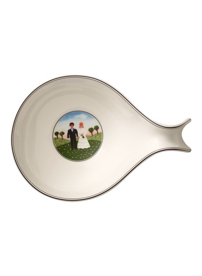 Design Naif Gifts Bowl With Handle White/Green