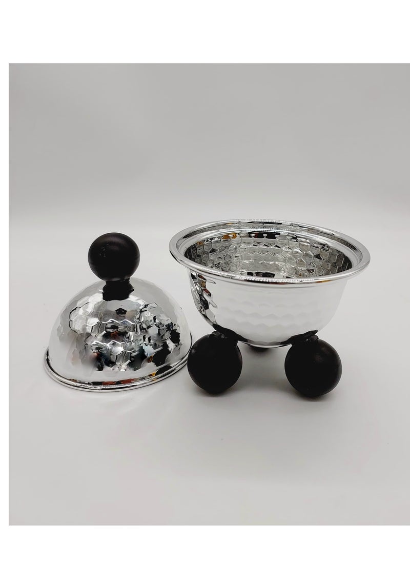 Decoration Candy Bowl  With Lid steel&black colors 16cm