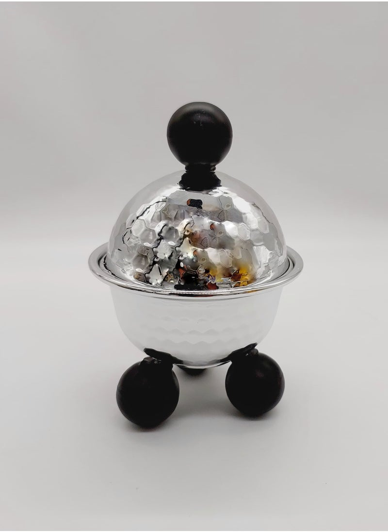 Decoration Candy Bowl  With Lid steel&black colors 16cm