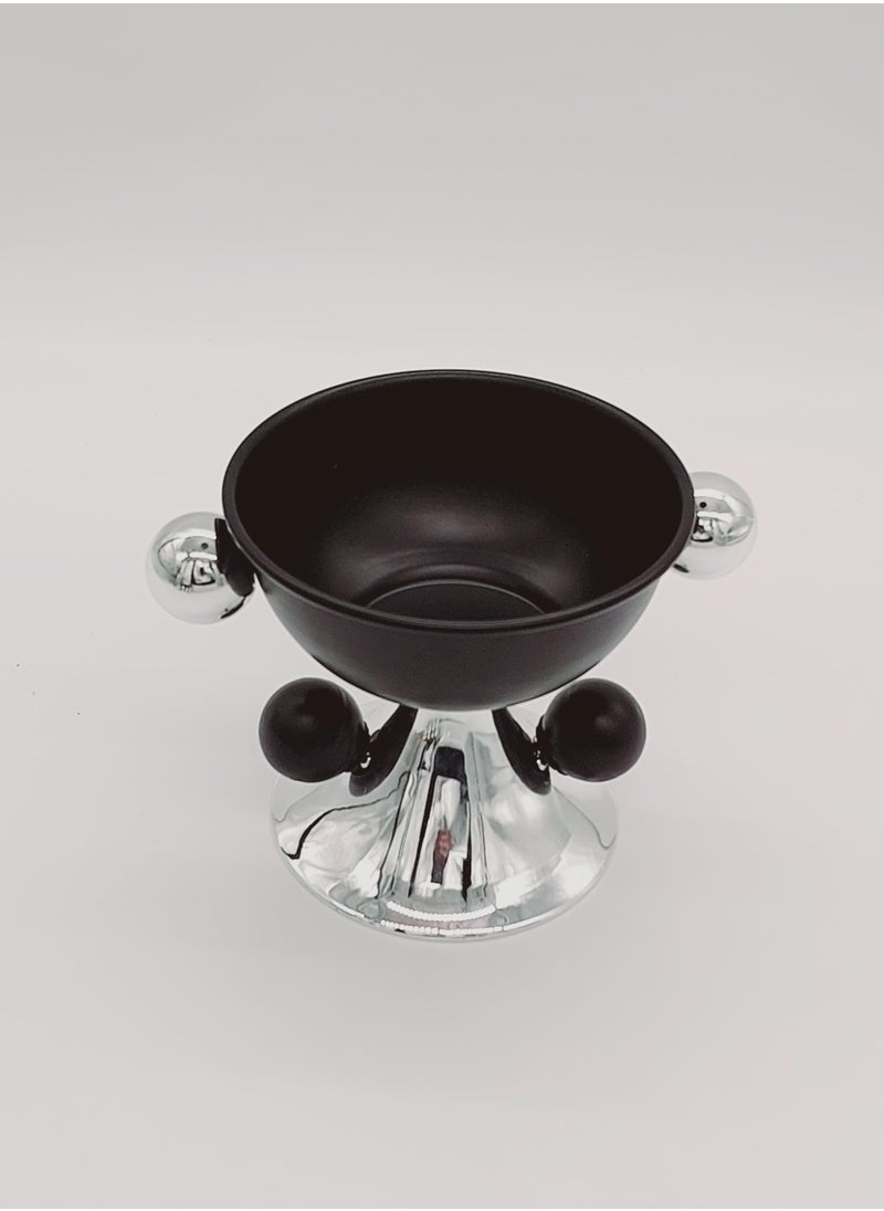Decoration footed Candy Bowl steel&black colors 12cm