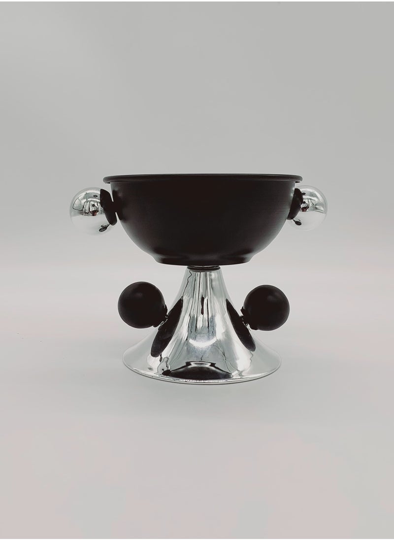 Decoration footed Candy Bowl steel&black colors 12cm