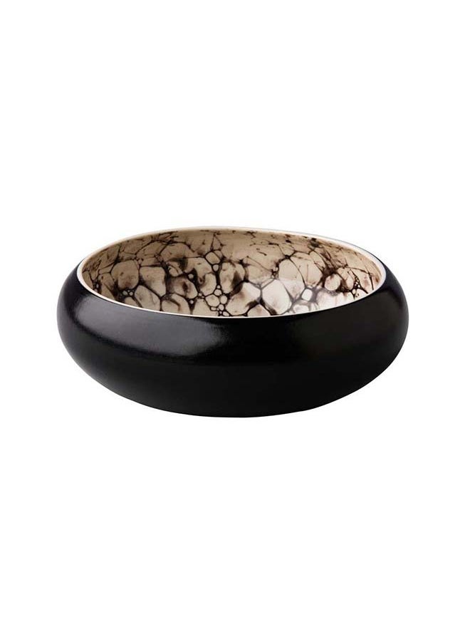 Deep bowl Bubble black satin 19 x 6,5 cm