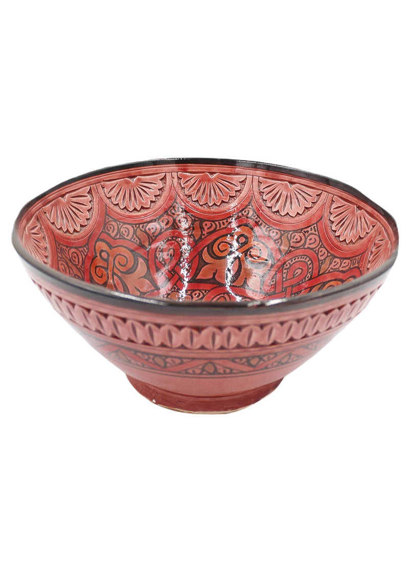 Moroccan Handmade Hand Painted Bowl Carving Work 30 X 15 cm