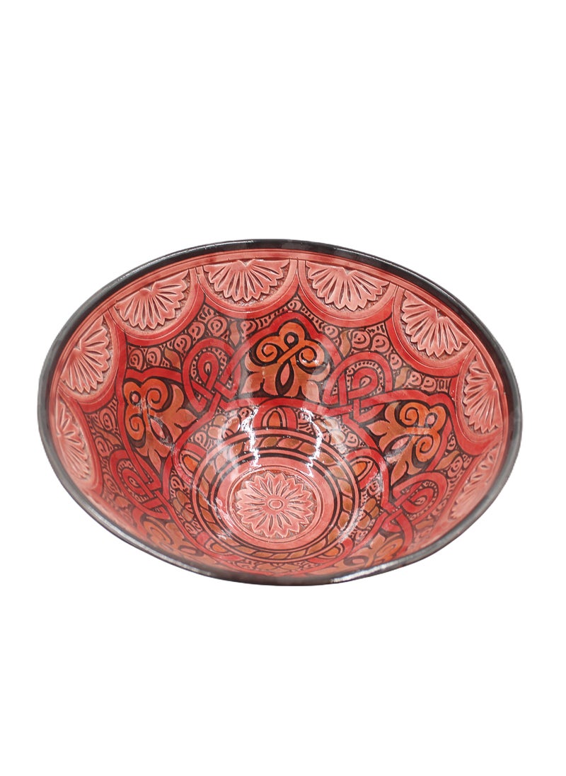 Moroccan Handmade Hand Painted Bowl Carving Work 30 X 15 cm