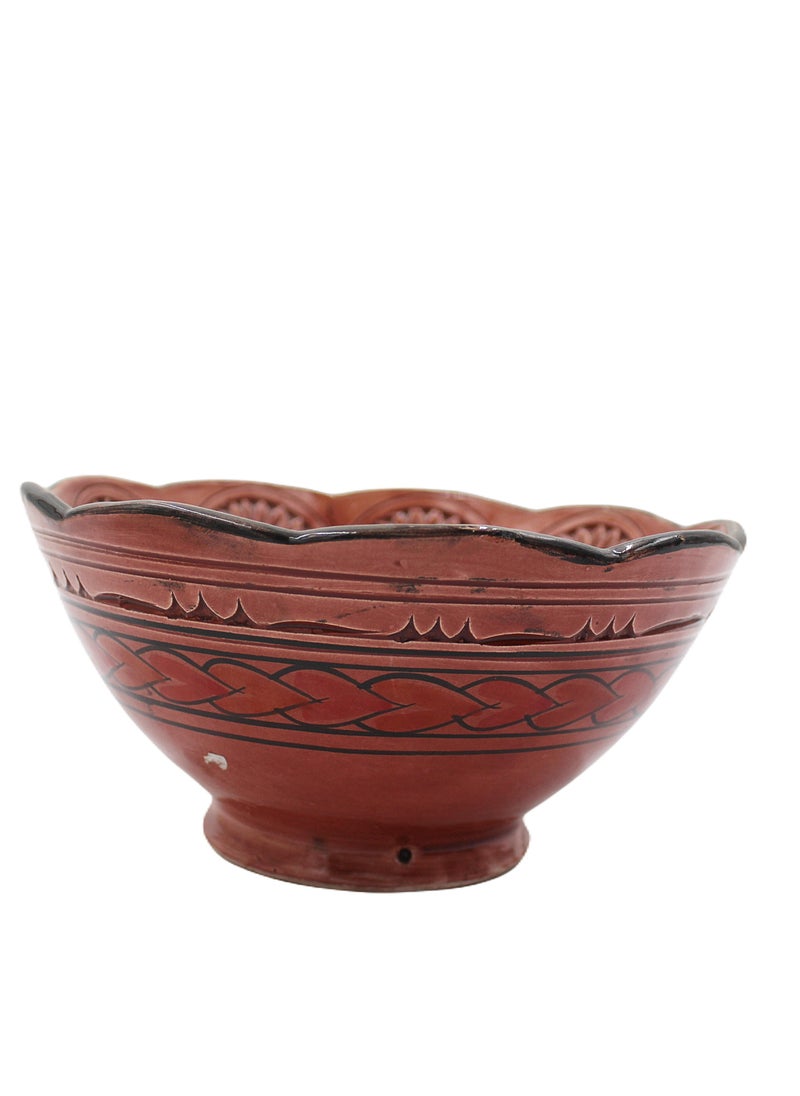 Moroccan Handmade Hand Painted Display Bowl With Carving Work 26 X 12 cm