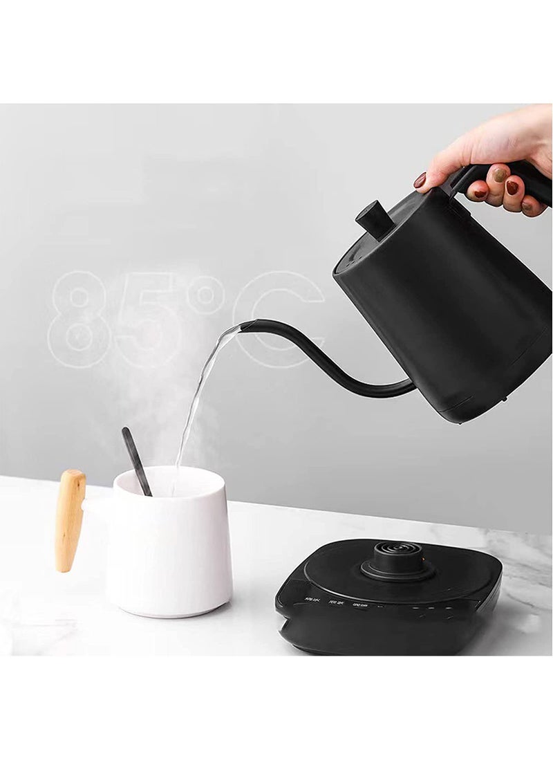 Electric Gooseneck Kettle with Temperature Control for Pour Over Coffee and Tea 304 Stainless Steel Kettle Pot Automatic Temperature 0.8L