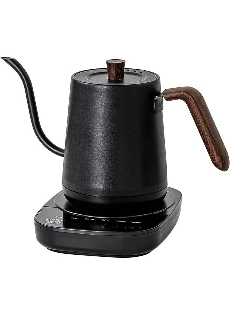 Electric Gooseneck Kettle with Temperature Control for Pour Over Coffee and Tea 304 Stainless Steel Kettle Pot Automatic Temperature 0.8L