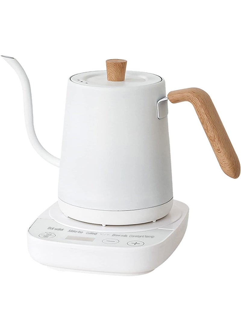 Electric Gooseneck Kettle with Temperature Control for Pour Over Coffee and Tea 304 Stainless Steel Kettle Pot Automatic Temperature 0.8L