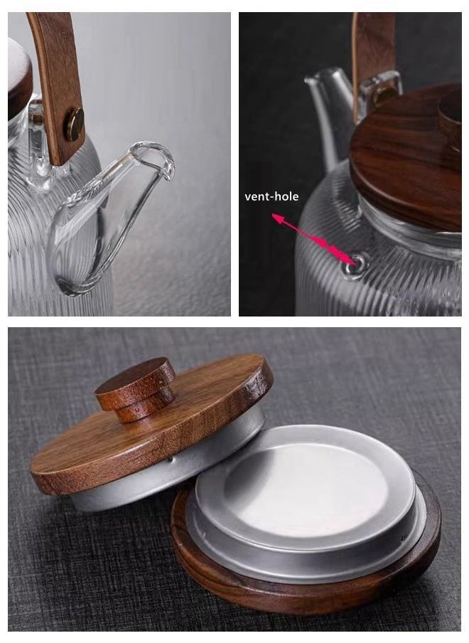 Glass Teapot 800mL with 1 Glass Filter 1 Steam Filter