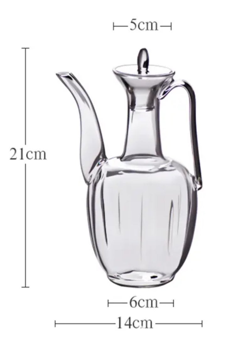 Glass Tea Kettle Set with 2 Glasses, Borosilicate Heat-Resistant and Sleek Glass Kettle for Boiling Tea (550ml)