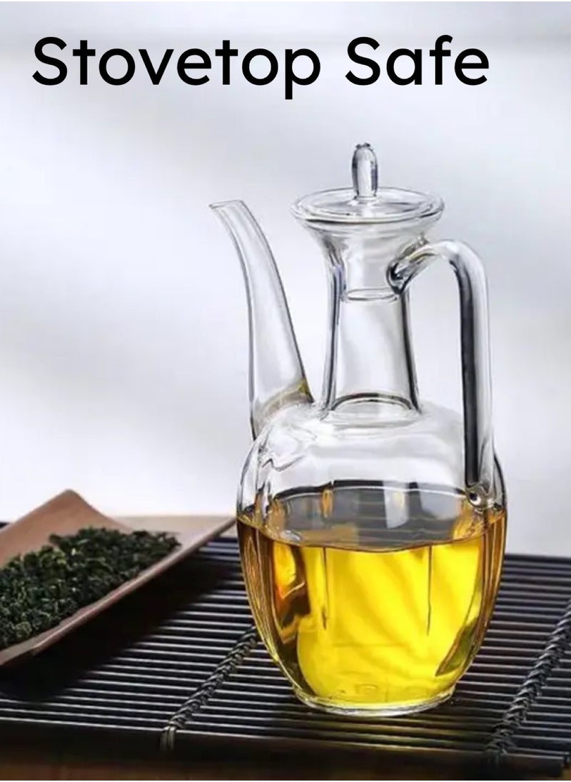 Glass Tea Kettle Set with 2 Glasses, Borosilicate Heat-Resistant and Sleek Glass Kettle for Boiling Tea (550ml)