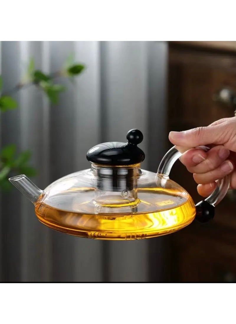 Classic Teapot Set with Removable Infuser and 3 Cups, Stovetop Safe (600ml)