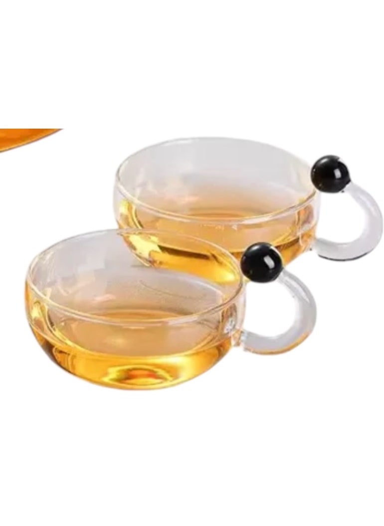 Classic Teapot Set with Removable Infuser and 3 Cups, Stovetop Safe (600ml)