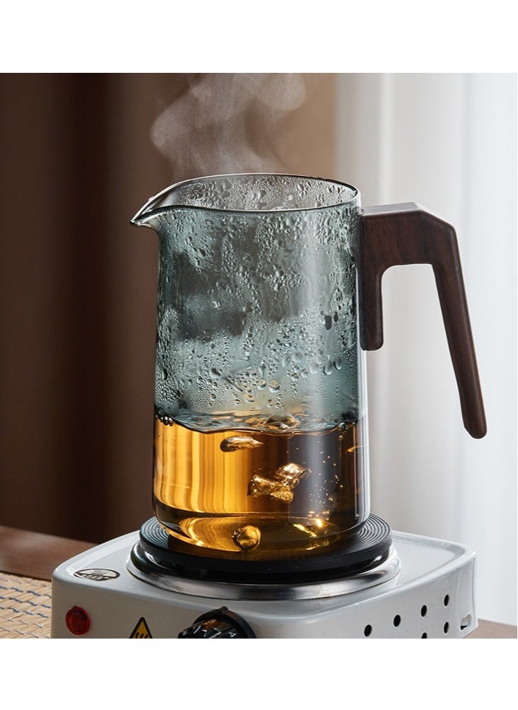 Glass Teapot With Wood Handle Heated Resistant One button Filtering Glass Kettle Transparent Scented Tea Pot Teaware