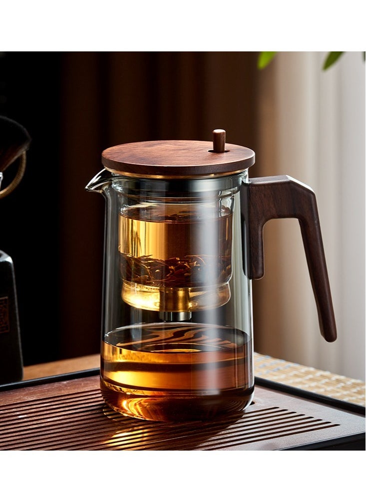 Glass Teapot With Wood Handle Heated Resistant One button Filtering Glass Kettle Transparent Scented Tea Pot Teaware