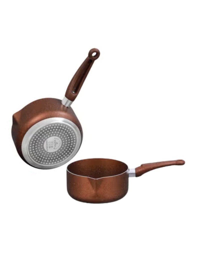 Sonex Non Stick Galaxy Milk Pan, Premium Milk Pan Marble Coated With Induction, Easy Cleaning, Even Heating, Durable Construction, Healthy Cooking, Easy To Clean|Cinnamon Color, 20 cm & 3.5 Ltr