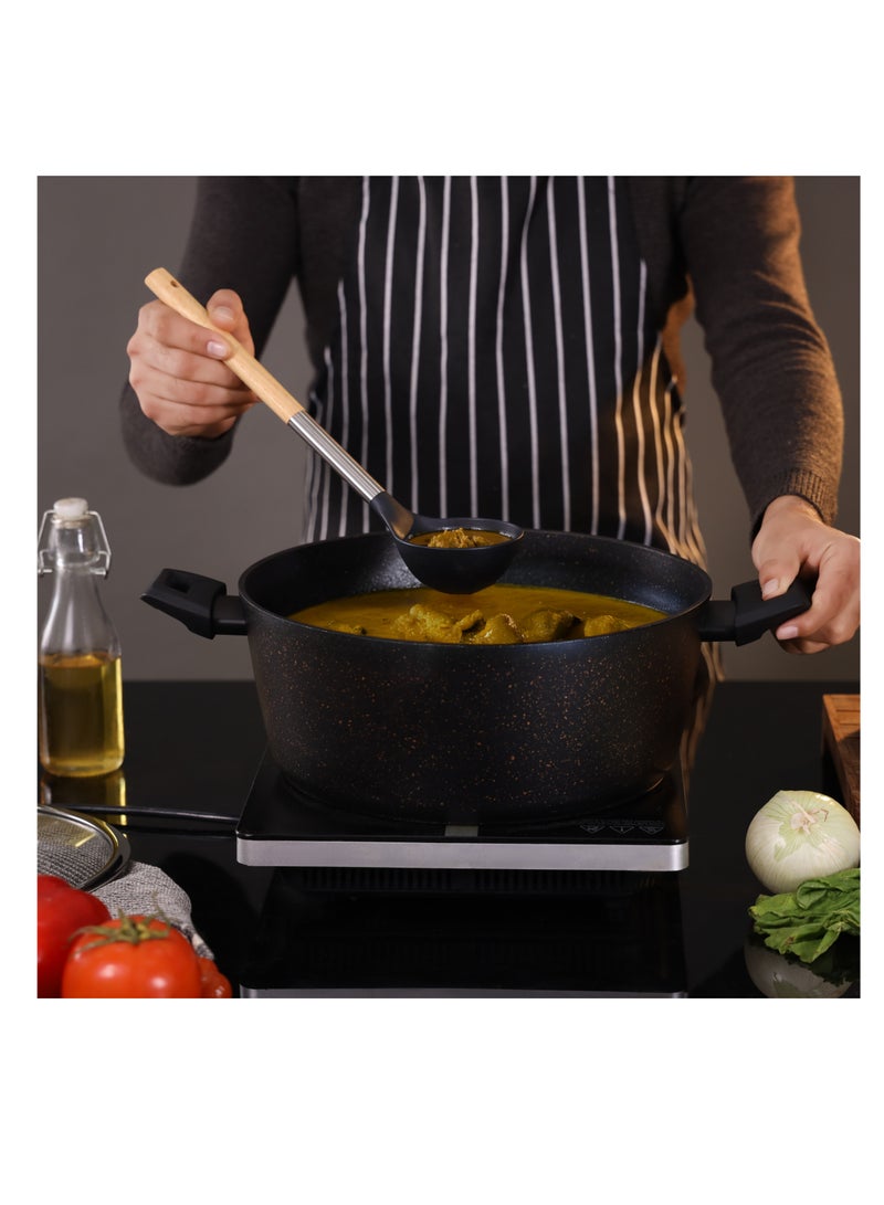 Royalford Royalford Authentic 12-piece Forged Aluminum Cookware Set- RF12677/ Durable Nonstick Granite Coating with 5-Layer Construction Black