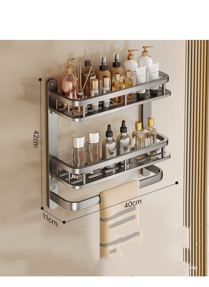 Shower Caddy Shelf, Adhesive Bathroom Shower Rack, No Drilling Wall Mounted Shower Organizer, Rustproof Basket for Bathroom, Toilet, Kitchen